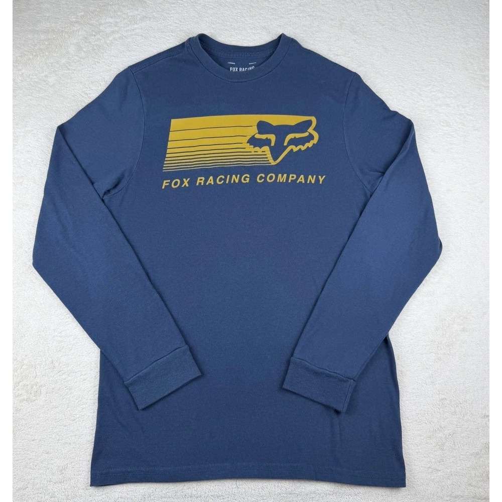 FOX Racing Drifter Long Sleeve T-Shirt Blue/Yellow‎ Men's Size Small